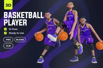 Personagem de basquete Pacote de Illustration 3D
