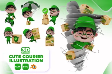 Personagem de correio Pacote de Illustration 3D