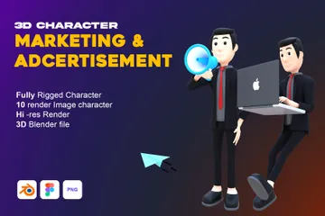 Personagem de marketing Pacote de Illustration 3D