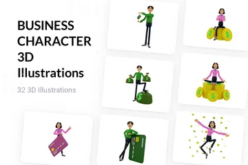 Personagem de negócios Pacote de Illustration 3D