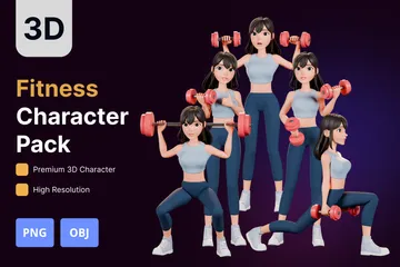 Personagem Fitness Pacote de Illustration 3D