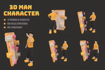 Personagem Masculino Pacote de Illustration 3D