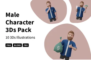 Personagem Masculino Pacote de Illustration 3D