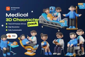 Caráter Médico Pacote de Illustration 3D