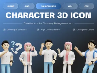 Personaje Paquete de Icon 3D