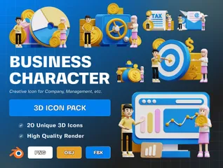 Carácter empresarial Paquete de Illustration 3D