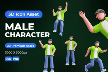 Personaje masculino 3D Illustration Pack