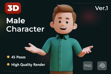 Personaje masculino versión 1 3D Illustration Pack