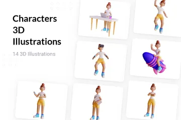 Caracteres Paquete de Illustration 3D