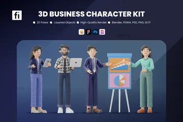 Personajes de negocios Paquete de Illustration 3D