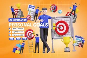 Personal Goals 3D Illustration Pack