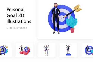 Persönliches Ziel 3D Illustration Pack