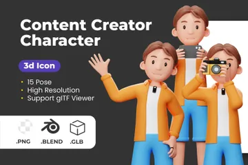Personnage de créateur de contenu Pack 3D Illustration