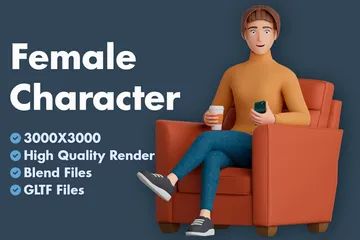 Personnage féminin Pack 3D Illustration