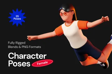 Poses de personnages féminins Pack 3D Illustration