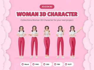 Caractère de femme Pack 3D Illustration