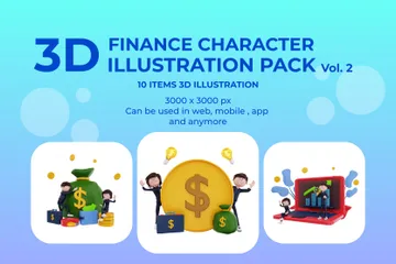 Personnage financier Vol 2 3D Illustration Pack