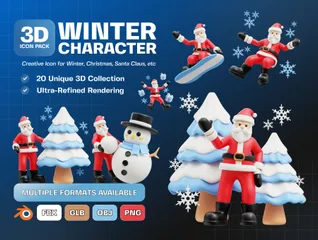 Caractère d'hiver Pack 3D Illustration