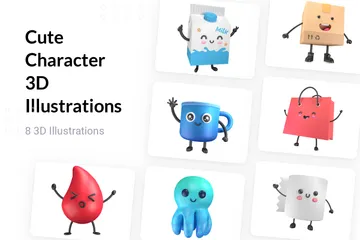 Personnage mignon Pack 3D Illustration