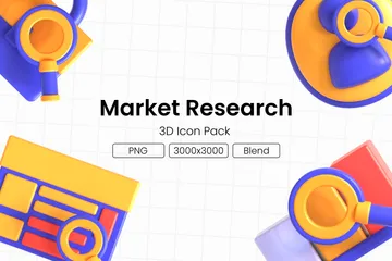 Pesquisa de mercado Pacote de Icon 3D