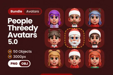 Pessoas de Natal Pacote de Icon 3D