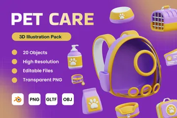 Clínica de cuidado de animais domésticos Pacote de Icon 3D