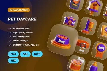 Pet Daycare 3D Icon Pack