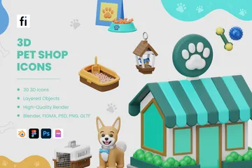 Pet Shop 3D Icon Pack