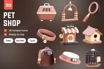 Pet Shop 3D Icon Pack