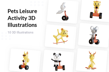 Pets Leisure Activity 3D Illustration Pack