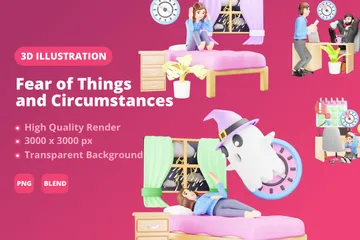 Peur des choses et des circonstances Pack 3D Illustration