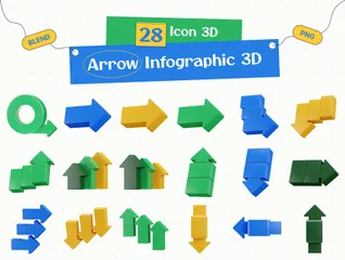 Pfeil-Infografik 3D Icon Pack