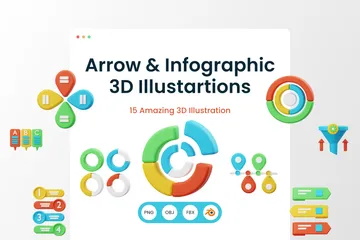 Pfeil & Infografik 3D Illustration Pack