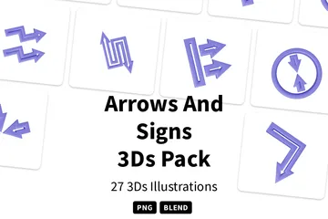 Pfeile und Zeichen 3D Icon Pack