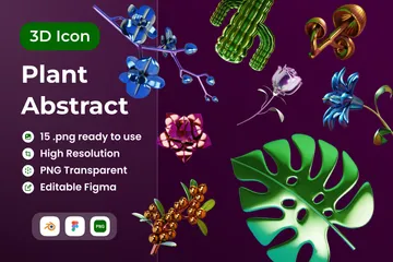 Pflanzenzusammenfassung 3D Icon Pack