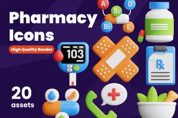 Pharmacie Pack 3D Icon