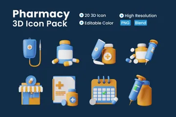 Pharmacie Pack 3D Icon