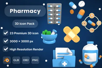 Pharmacy 3D Icon Pack