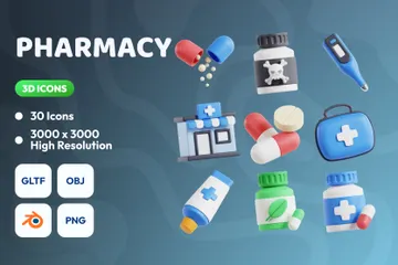 Pharmacy 3D Icon Pack