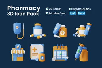 Pharmacy 3D Icon Pack