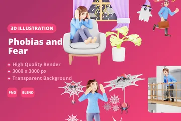 Phobias And Fear 3D Illustration Pack