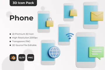 電話 3D Iconパック