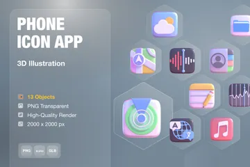Phone App 3D Icon Pack