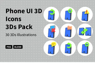電話UI 3D Iconパック