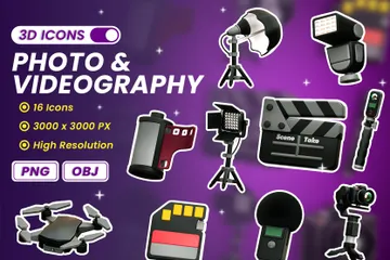 Photo And Videography 3D Icon Pack