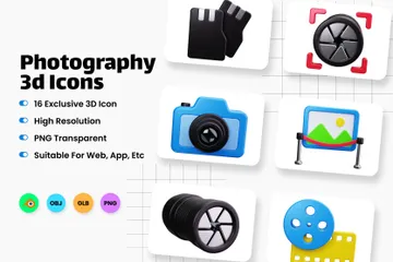 Photography 3D Icon Pack