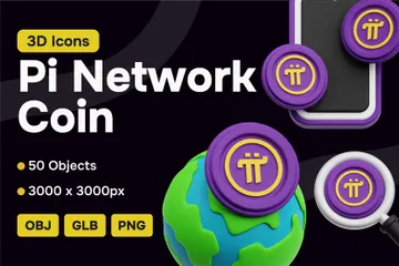 Pi Network Coin 3D Icon Pack
