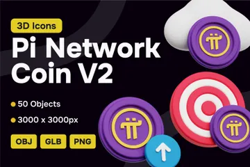 Pi Network Coin V2 3D Icon Pack