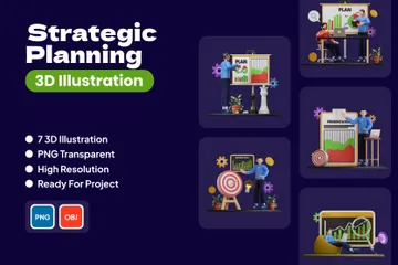 Pianificazione strategica 3D Illustration Pack