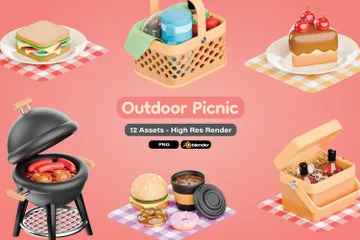 Picknick-Thema 3D Icon Pack